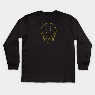 Drippy Six-Eyed Smiley Face, Medium Kids Long Sleeve T-Shirt